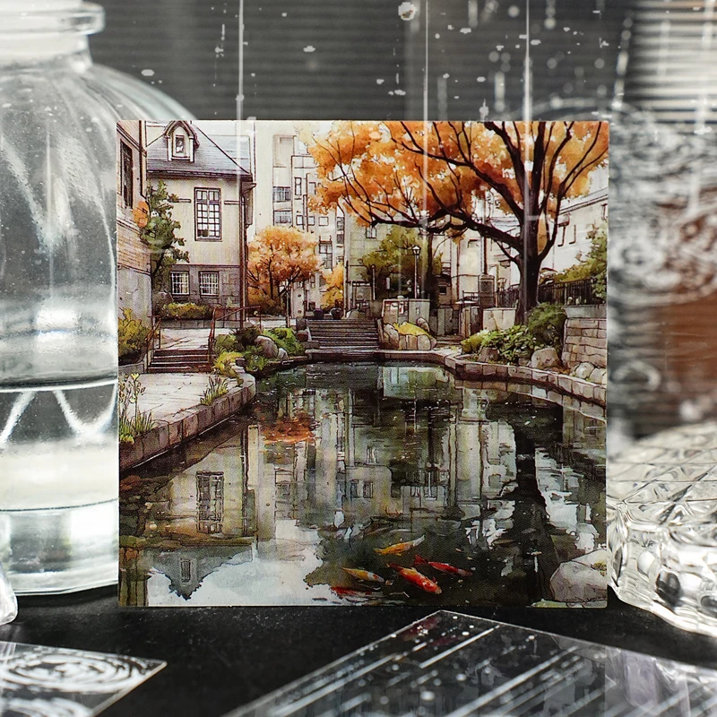 15pcs Instant Flowing Light Series Ins Natural Elements Landscape PET Stickers DIY Diary Scrapbook Aesthetics Stationery Sticker