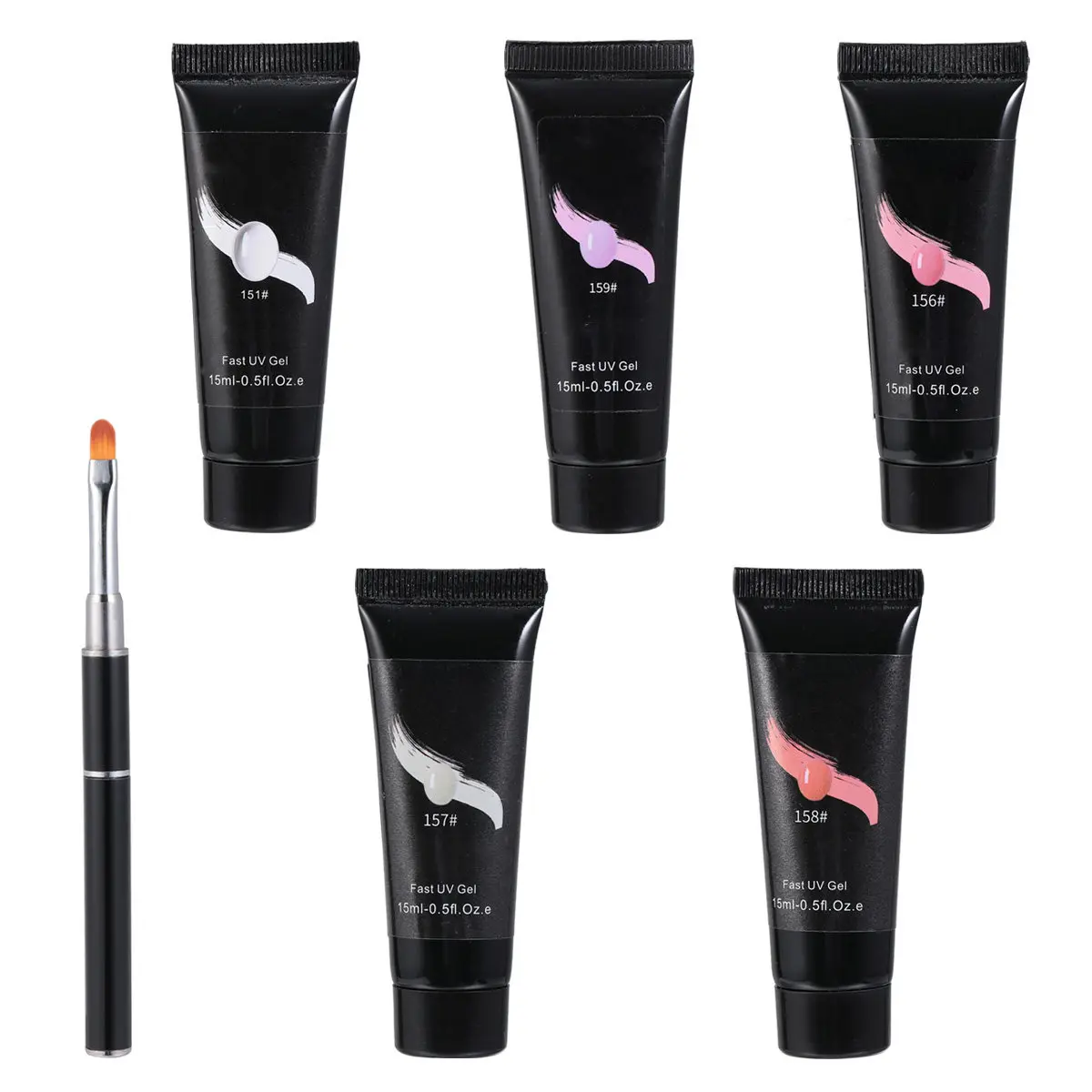 

Набор из 5 шт. УФ-гель-лаков для ногтей: натуральные компоненты, безопасная формула, быстросохнущие, с глянцевым финишем, профессиональный инструмент для маникюра для домашнего и салонного использования