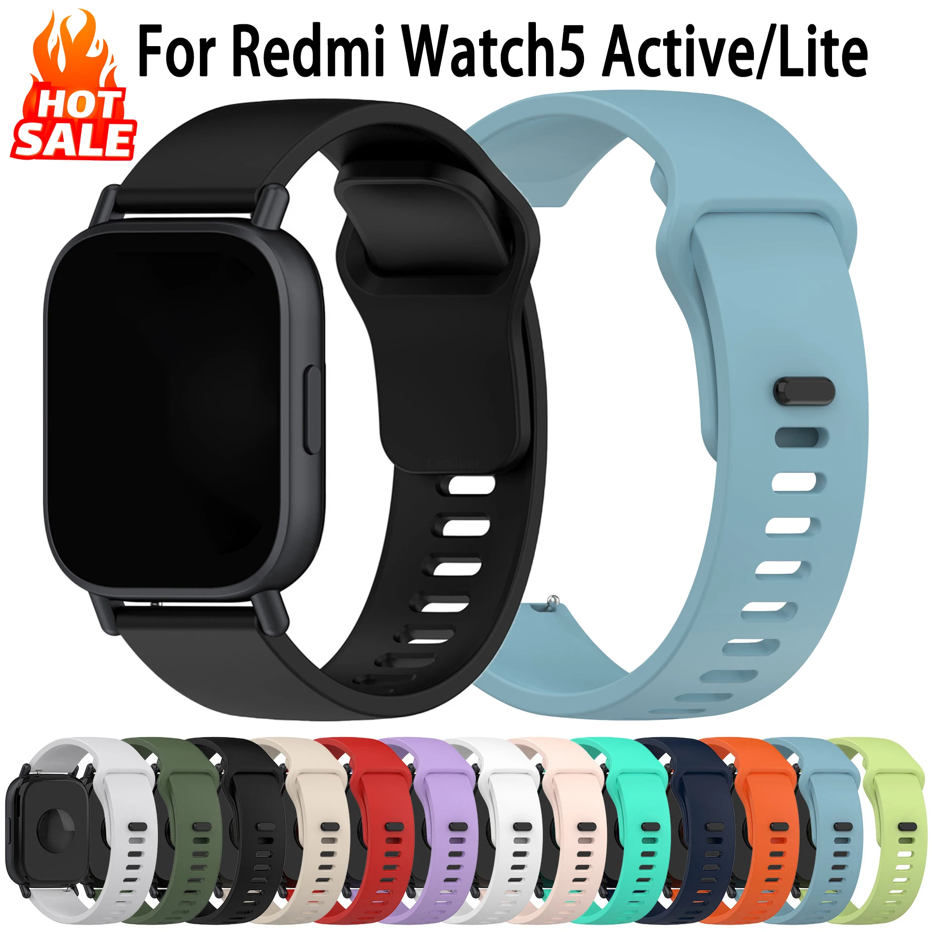 Silicone Strap For Redmi Watch 5 Active/5 Lite SmartWatch Accesorios 22mm Sport Correa Bracelet Redmi Watch 5 Active/Lite band