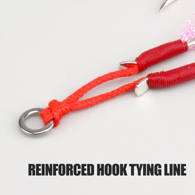 TEASER 2 قطعة/10 قطعة HK004 بطيئة القفز لوحة من الحديد هوك 1/0 2/0 3/0 4/0 لامعة مزدوجة هوك للصيد البحري ASIST هوك #3