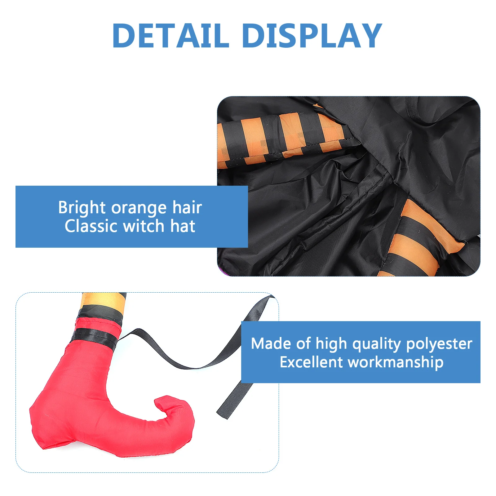 هالوين الساحرة المعانقة شجرة الديكور في الهواء الطلق حديقة الإبداعية مضحك هالوين ساحة ديكور مشرق البرتقال الشعر مادة البوليستر #4