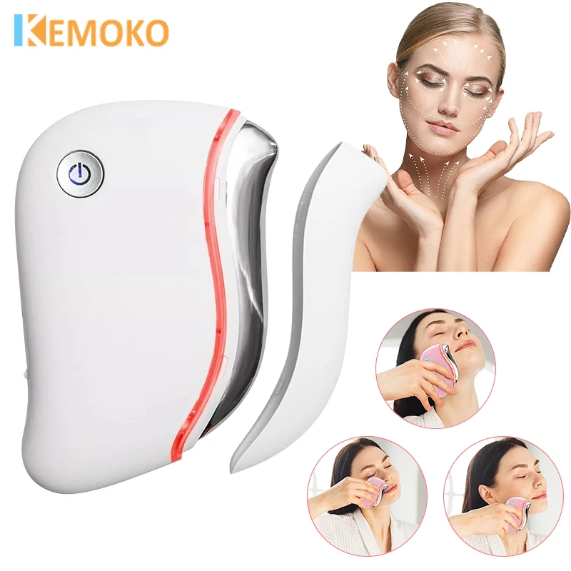 

Electric Guasha Massager Heating Vibration Red Light Massage Machine For Face Body Guasha Scraping Fat Burning Slimming 4 in 1