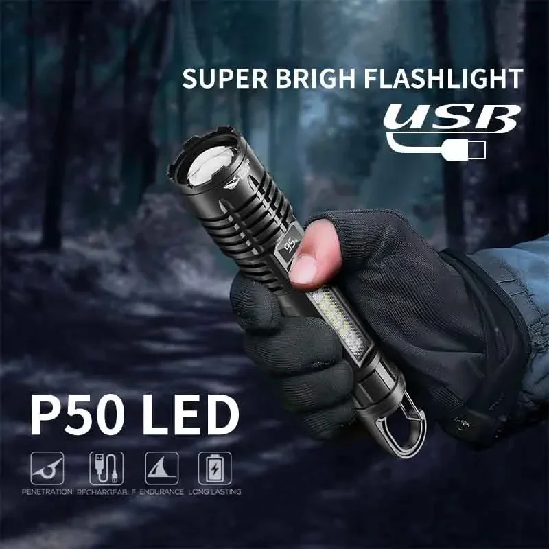 

High Power LED Flashlight Rechargeable Torch Tactical Lantern Ultra Powerful Flashlight With USB Charging Outdoor