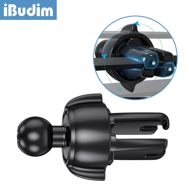 iBudim Air Vent Clip for Car Phone Mount Twist-Lock Stable Vent Clip 17mm Joint Ball for Car Phone Holder Wireless Car Charger