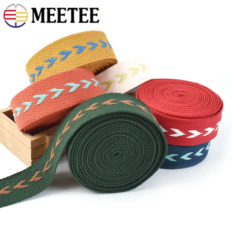 1/2/3/5Meters 38mm Jacquard Webbing Tape Polyester Cotton Ribbons For Bag Strap Belt Bias Binding DIY Garment Sewing Accessories