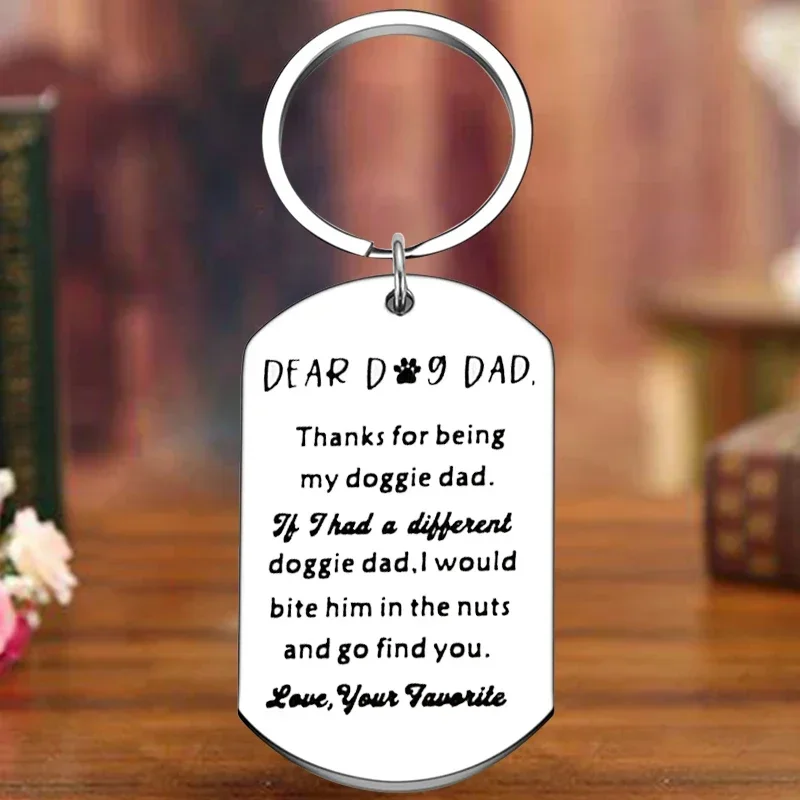 Metal Dog Dad Dogs Mom Gift Keychain Pet Owner Rescue Gift Key Chain Pendant Dog Lover Best Dog Dad Gift