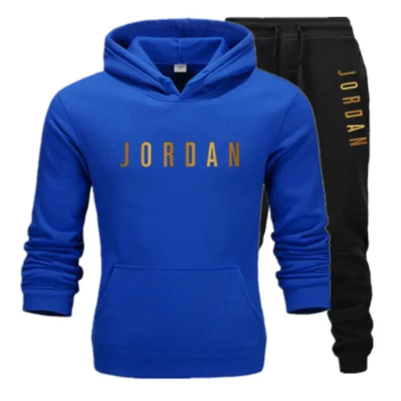 Men's printed sports suit hoodie and sweatpants two-piece set  suitable for casual sports street wear - view 6