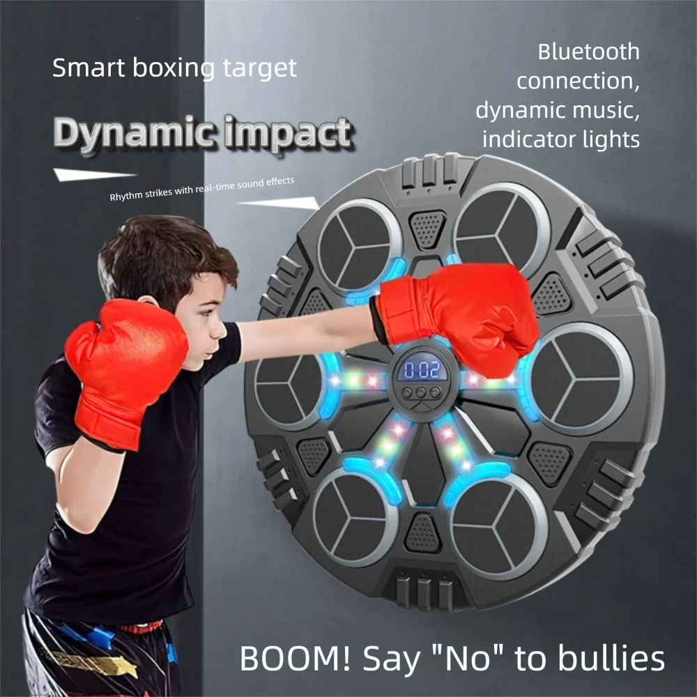 

Bluetooth Connection Smart Music Boxing Machine Wall Mounted 3 Speed Adjustment Electronic Boxing Trainer with Boxing Gloves