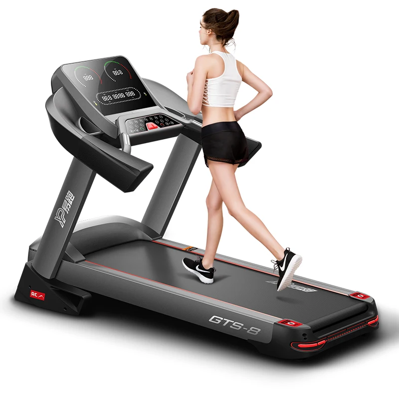 

Беговая дорожка с большим экраном, беговая дорожка для домашнего фитнеса с двигателем переменного тока, беговая дорожка с Wi-Fi, ТВ, серфингом, Интернетом