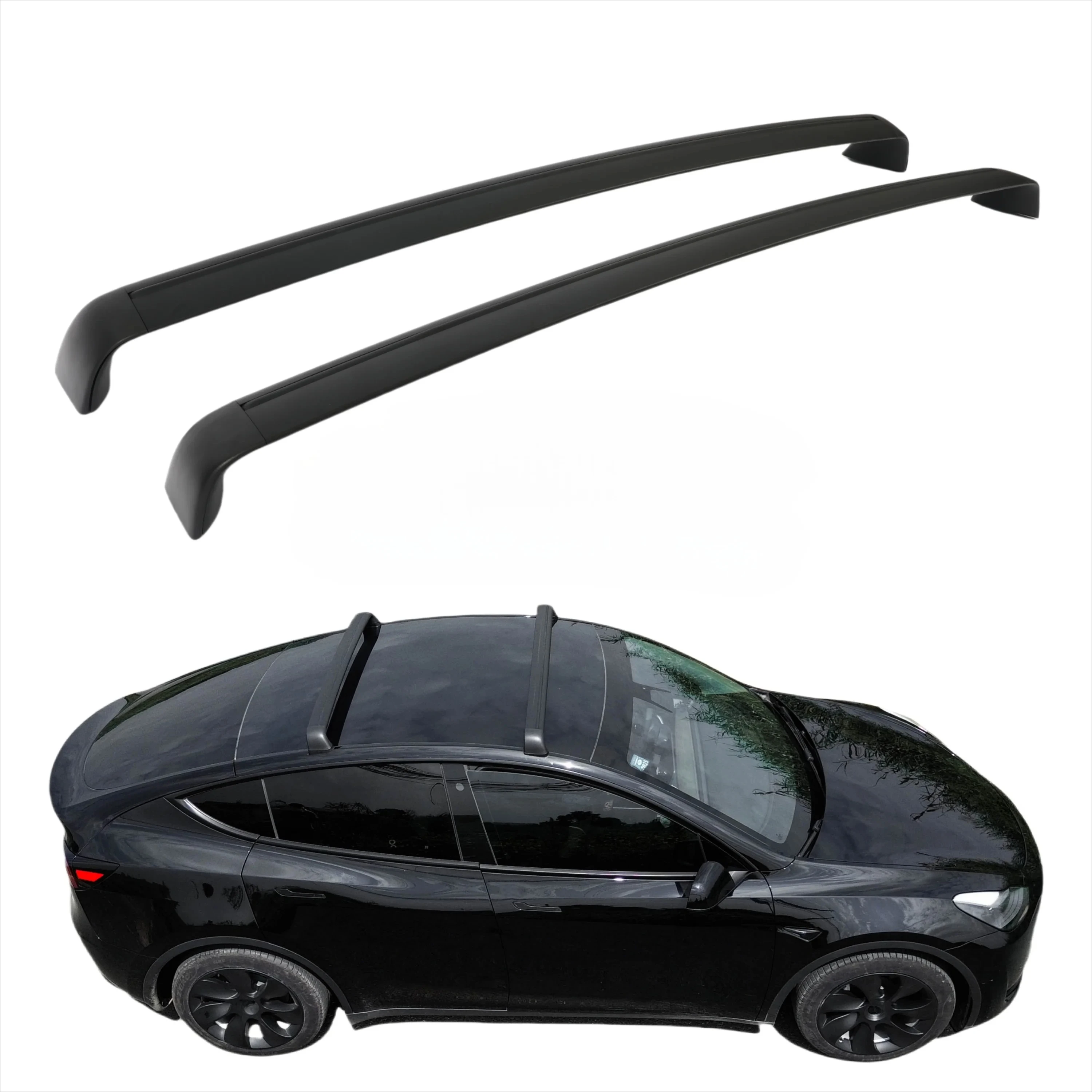 Roof Rack Cross Bars for Tesla Model Y 2020-2026 Aerodynamic Aluminum Alloy Lockable Luggage Cargo Carrier Exterior Accessories