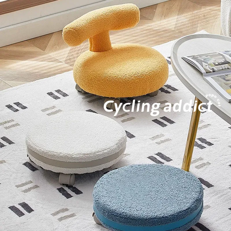 

Home Floor Stool Pouf Mobile Rest Living Room Luxury Designer Children Round Stool Accent Sillas Para Salón Postmodern Furniture