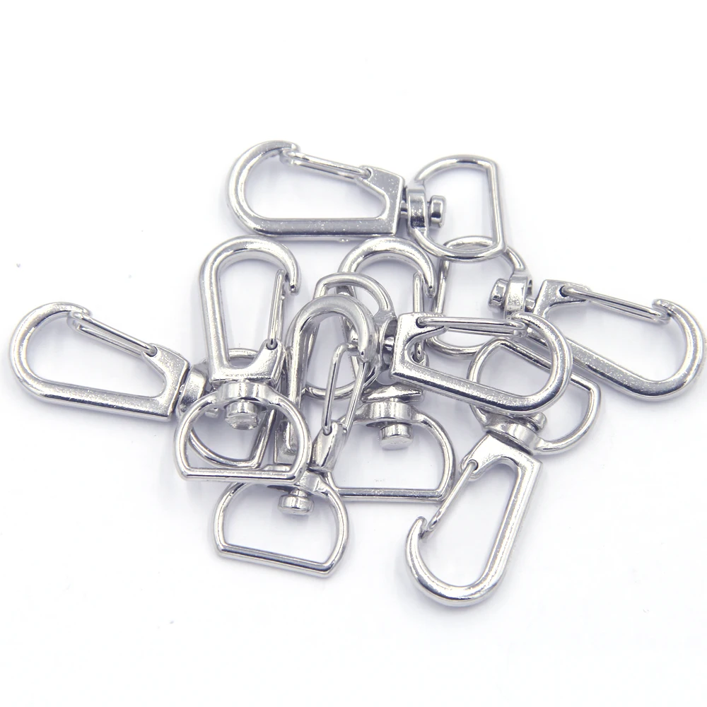 500Pcs Silver Tone Clasps For Key Chains Rings Alloy Charms Jewelry DIY Findings 3.6x1.8cm