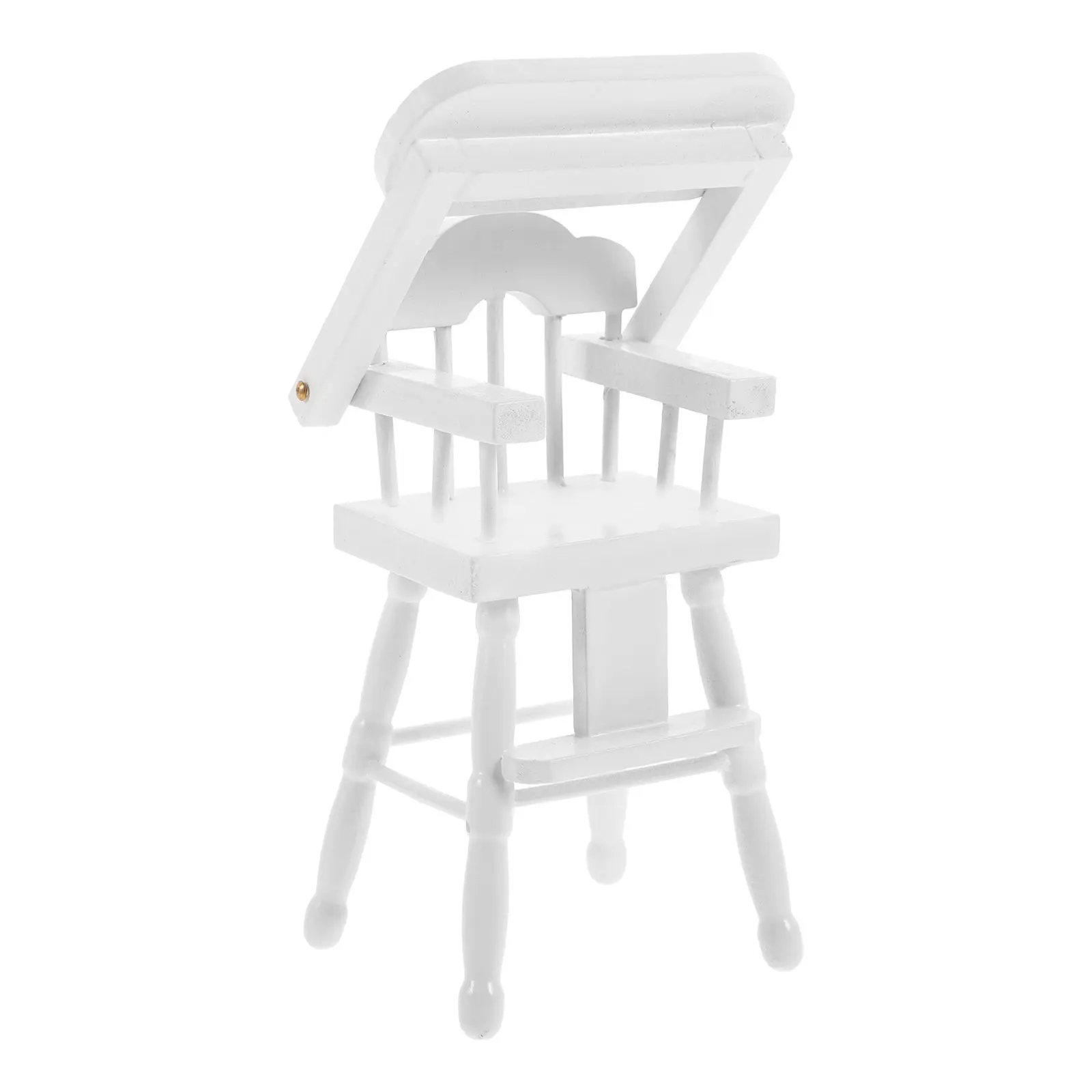 

Wooden Miniature Highchair Adorn Mini House Supplies Decorative Miniature Chair Kids Accessory Simulated Chairs