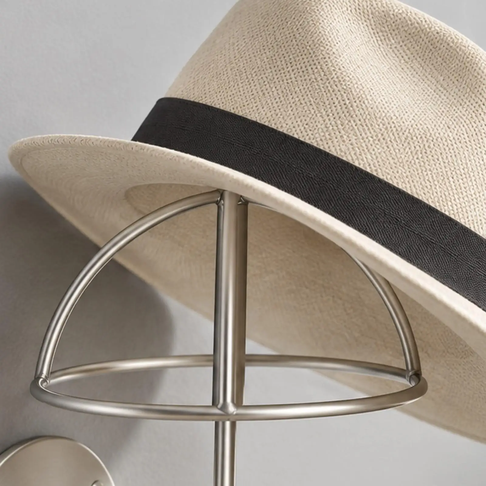 Stainless Steel Hat Display Rack Wall Mounted Modern Coat Rack for Hats Storage Dressing Room Organizer