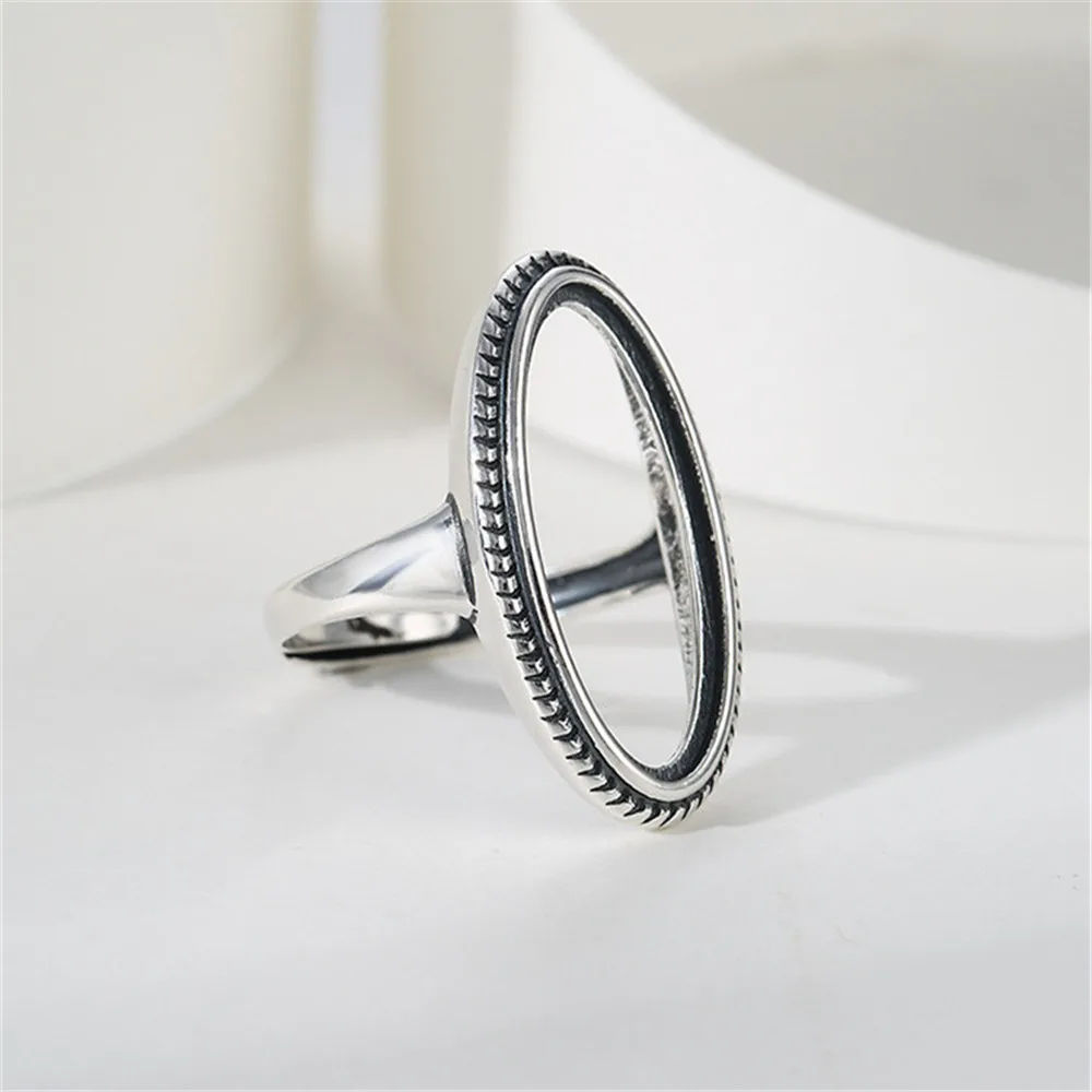Ring Setting for 11x24mm Oval Cabochons Ring Blank Thai Sterling Silver Adjustable Ring Base RB055S