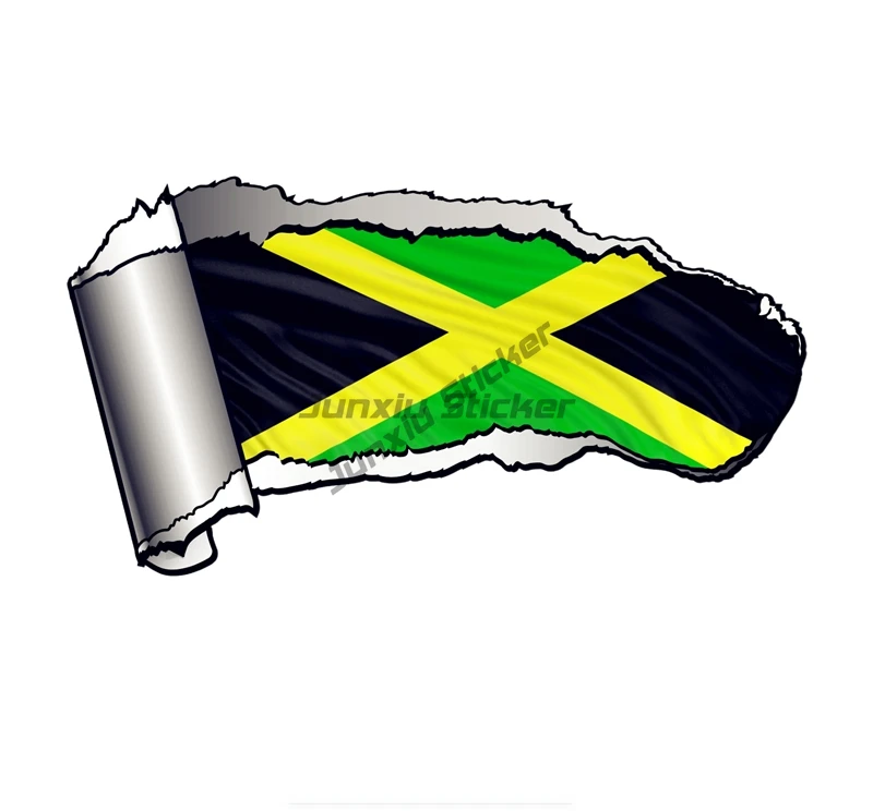 Jamaica Flag Map National Emblem IRIE Sticker for Covered Scratch Decorate Car Bicycle Truck Room Van Laptop Helmet Motorcycle