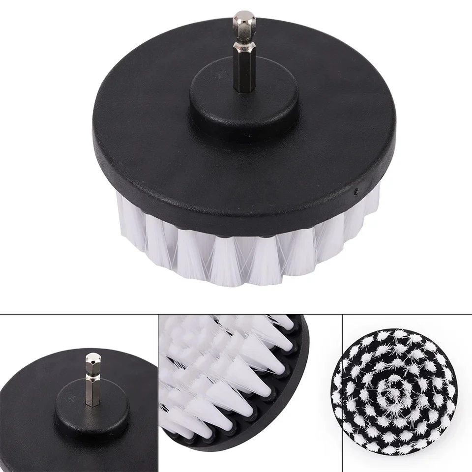 1 Escova Macia de 4 Polegadas para Furadeira Elétrica - Acessório para Limpeza de Carpetes, Couro, Estofados e Pneus de Carro