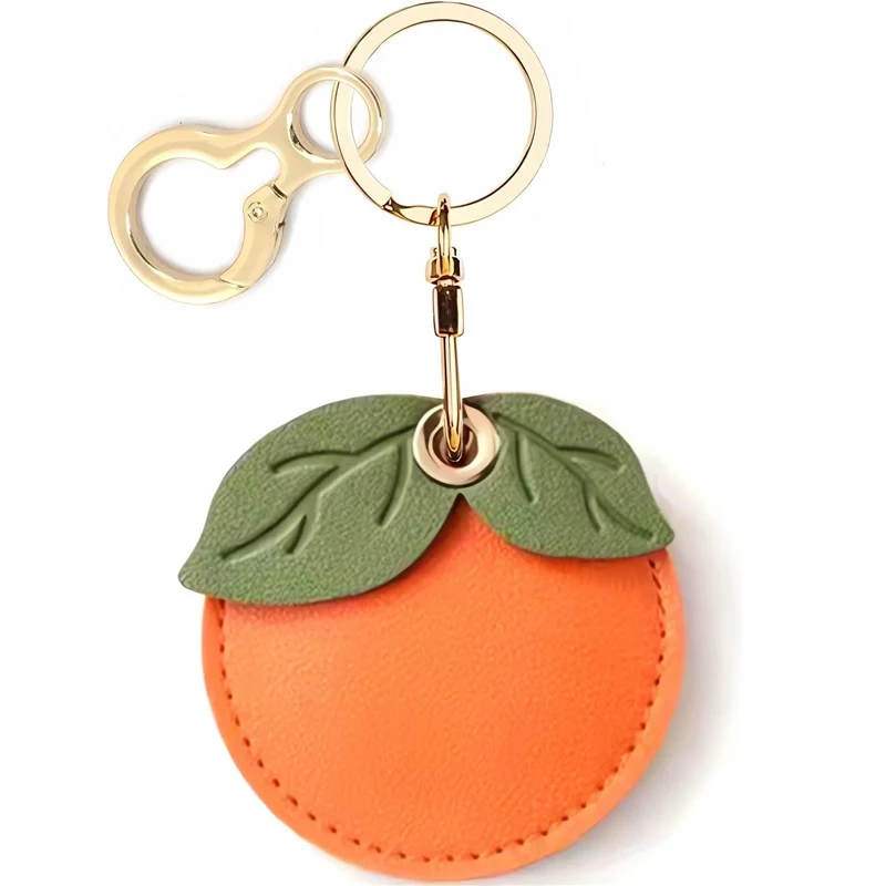 Leather Keychain Holder Case Compatible with Apple AirTag, Protective Air Tag Anti-Scratch Finder GPS Tracker Case for Wallet