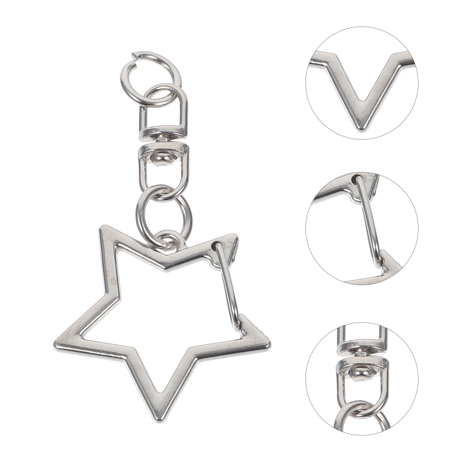 

60 Pcs Pentagram Keychain Metal Swivel Hooks Clasps DIY Supplies Star Shape Bulk Key Rings Pendant Lobster Clasp Accessories