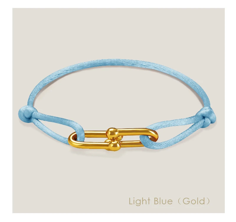 MOONLIGHT Classic Adjustable U-Shape Charm Bracelets for Women High Quality Silk Rope Bracelet Female Jewelry Gifts Wholesale
