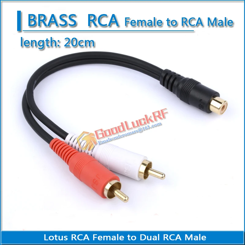 Hoge-Kwaliteit Lotus Rca Female Naar Dual 2 Rca Male Plug 20Cm Coaxiale Audio Adapter Coax Rf Converter adapters