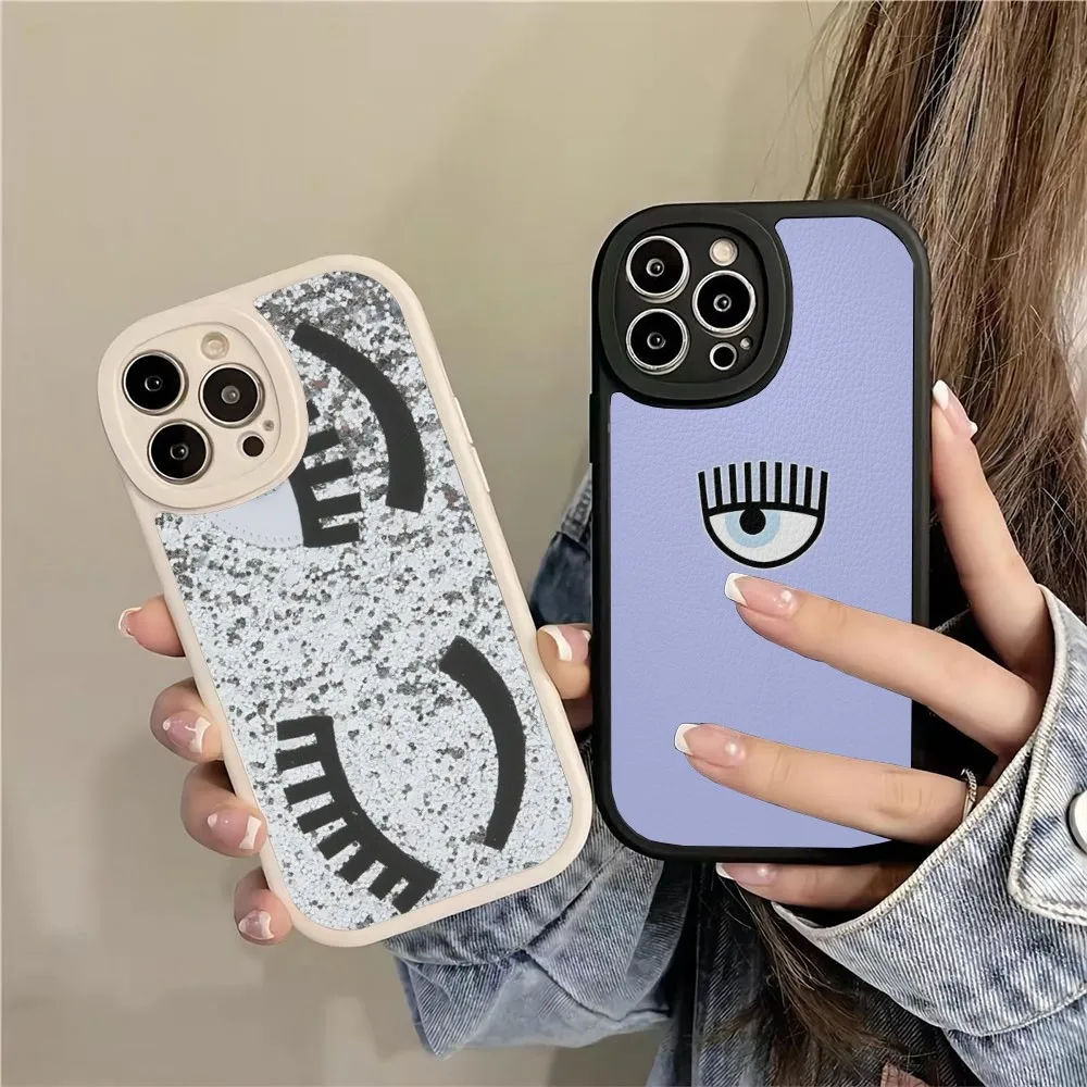 Hot Chiara Ferragni Eyes Eyes Phone Case For iPhone 15 14 durable 13 11 12 Pro Max Mini X XR XS 8 Plus hot 2024 lambskin silicon