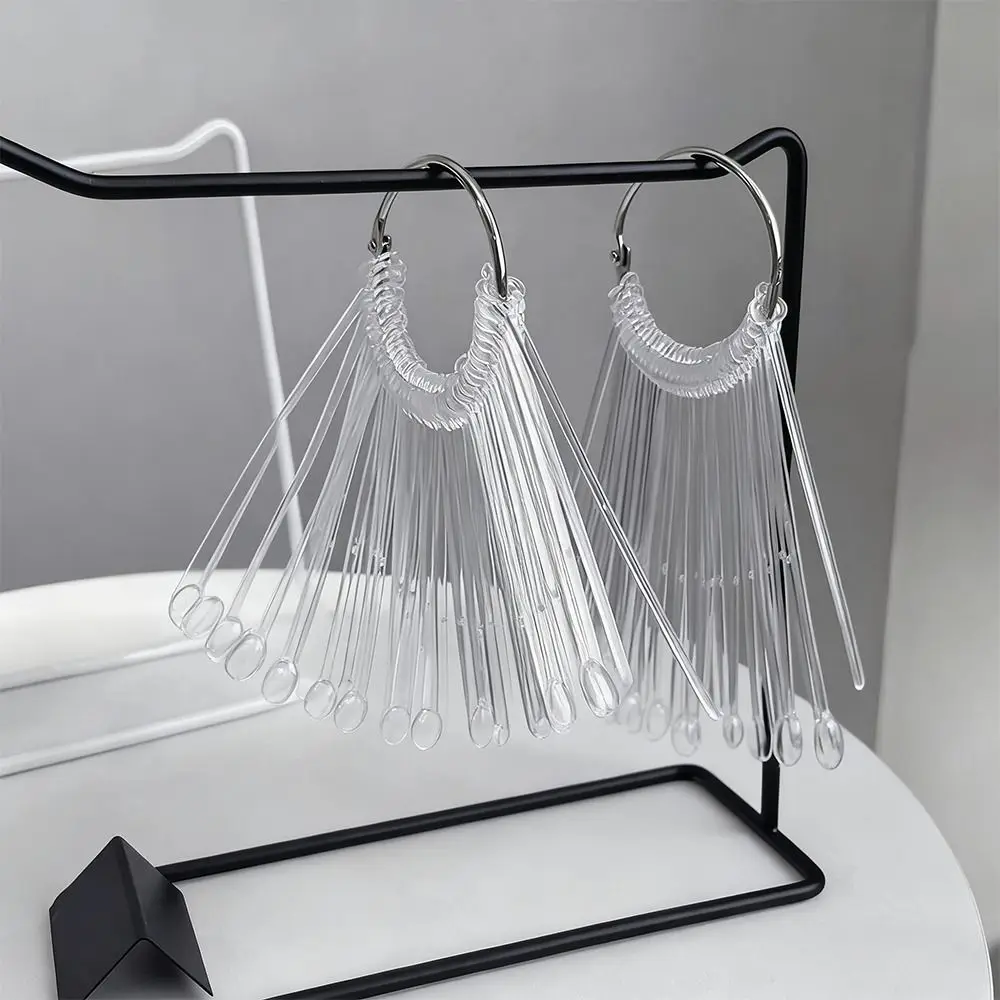 50개 투명 네일 디스플레이 스틱 (링 젤 폴리쉬 연습용 가짜 네일 팁, 컬러 차트 팁, 네일 아트 도구 포함)