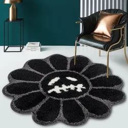 Aesthetic Tufted Sunflower Carpet Bathroom Antislip Area Rug Cactus Jack Flower Mat Bedroom Rug Living Room Decoration Ornament