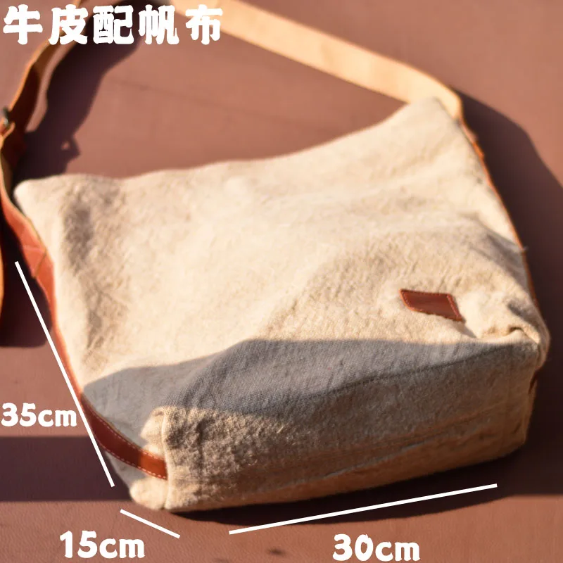 

AETOO Cotton and linen artistic retro crossbody canvas bag, women's tote bag, large-capacity simple commuting hand bag, shoulder