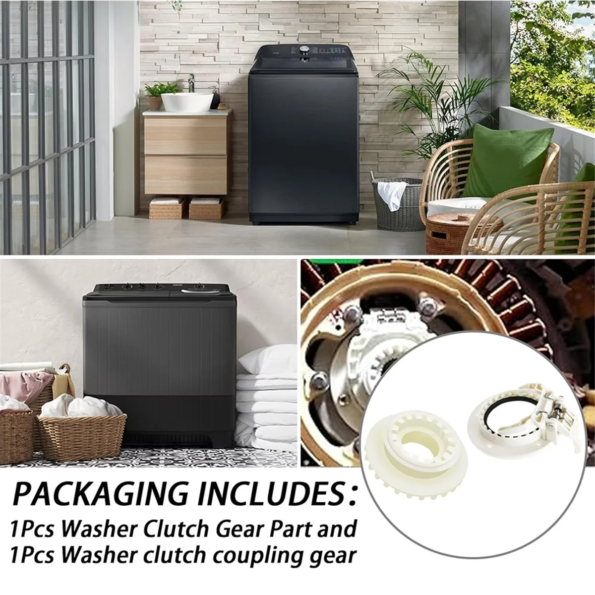 BISMZ Washer Clutch Gear Coupling Replace DC97-18439A for Samsung Clutch Gear Part WA54M8750AV/A4 WA54M8750AW/A4