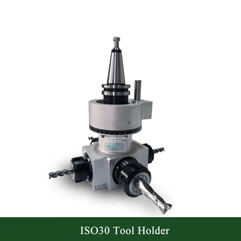 ISO30 90 degree Four head Four output angle head ATC Spindle Tool Holder For ISO30-ER32 ISO30-ER25 Millting cutter