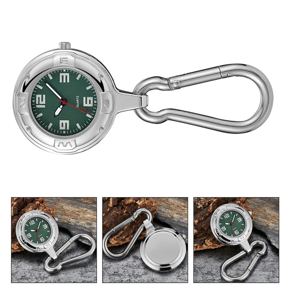 

Mountaineering Watch Unisex Pocket Watches Quartz Movement Lightweight Portable Hook Hanging Travel Outdoor Sports Fans
