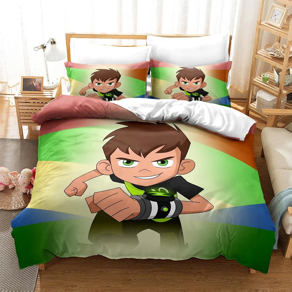 3D Printed Ben10 Alien Force Caroon Bedding Set for Boys Girls Duvet Cover Pillowcase Twin Queen King Full Single Double Sizes