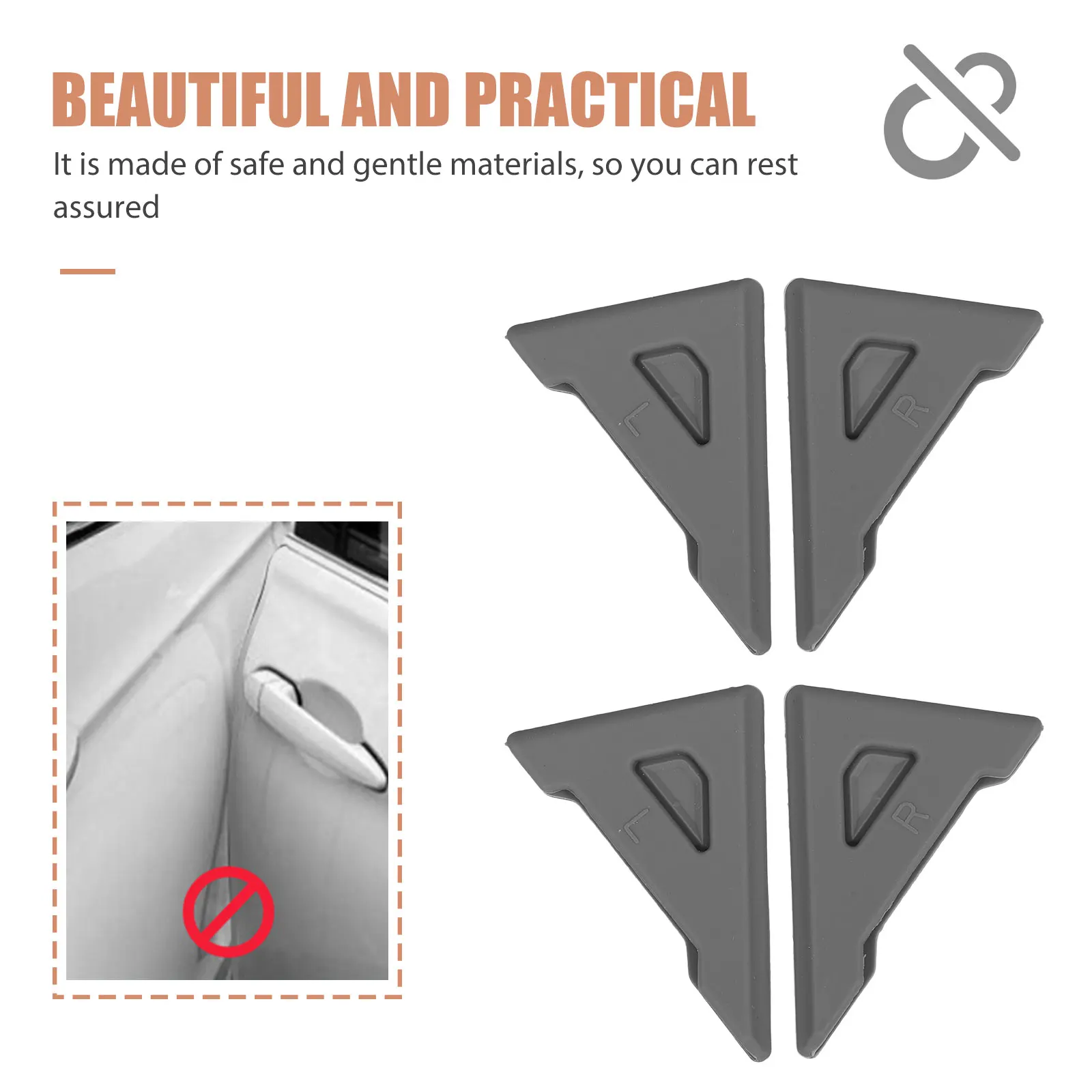 4 Pcs Car Door Anti-collision Sticker Doors Strip Sill Protector Automotive Edge Guard Edges Guards Protectors Reflective Baby