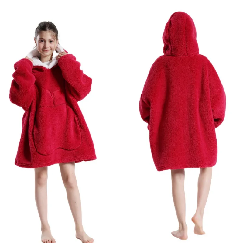 Damen Herbst Winter Fleece Tragbarer Decken-Bademantel Mädchen Damen Loungewear Weiche Warme Nachthemd Teenager Lose Übergrößen-Pyjamas – Detail 21