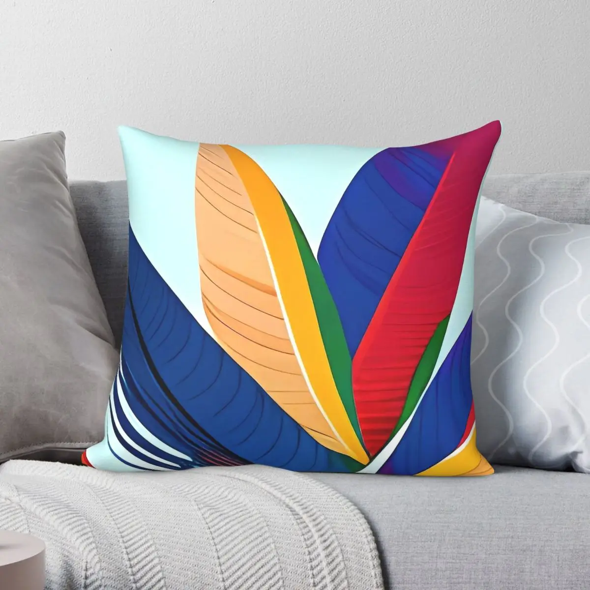 Bird Of Paradise Boho Botanical Pillowcase Polyester Linen Velvet Printed Zip Decorative Pillow Case Car