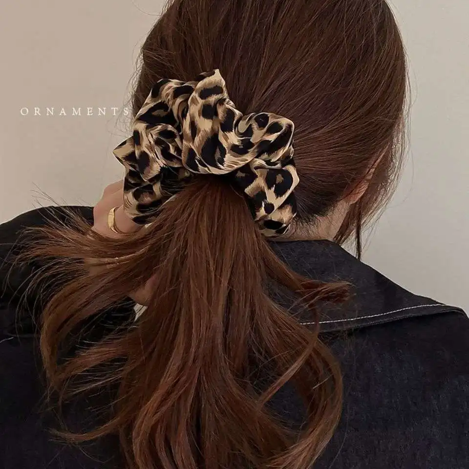 New Fashion Leopard Elastic Hair Bands Women Scrunchie Headwear Girls Hair Accessories  Korean Accessories