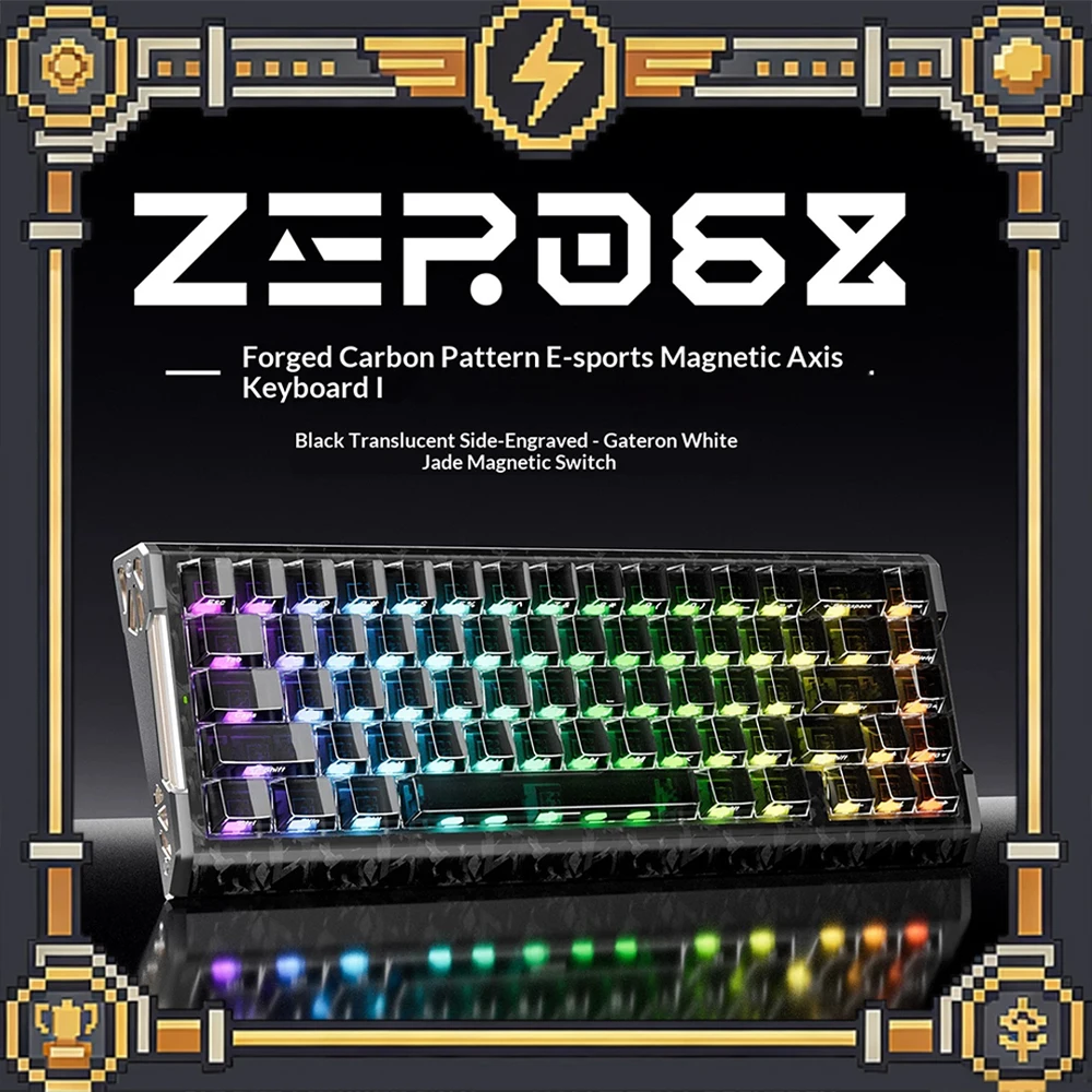 Technology ZERO68 Wireless Keyboard Three Mode Connection E-sports Keyboard 8000Hz Polling Rate Hall Sensor Pc Accessories Gifts