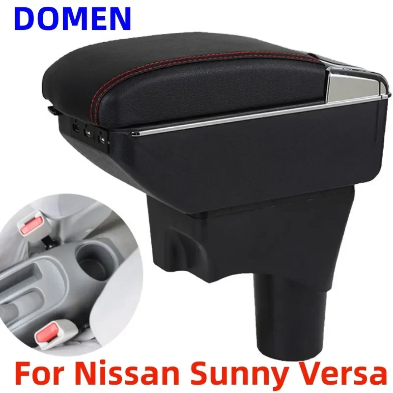 For Nissan Sunny Versa armrest box  Original dedicated central armrest box modification accessories Dual Layer USB Charging