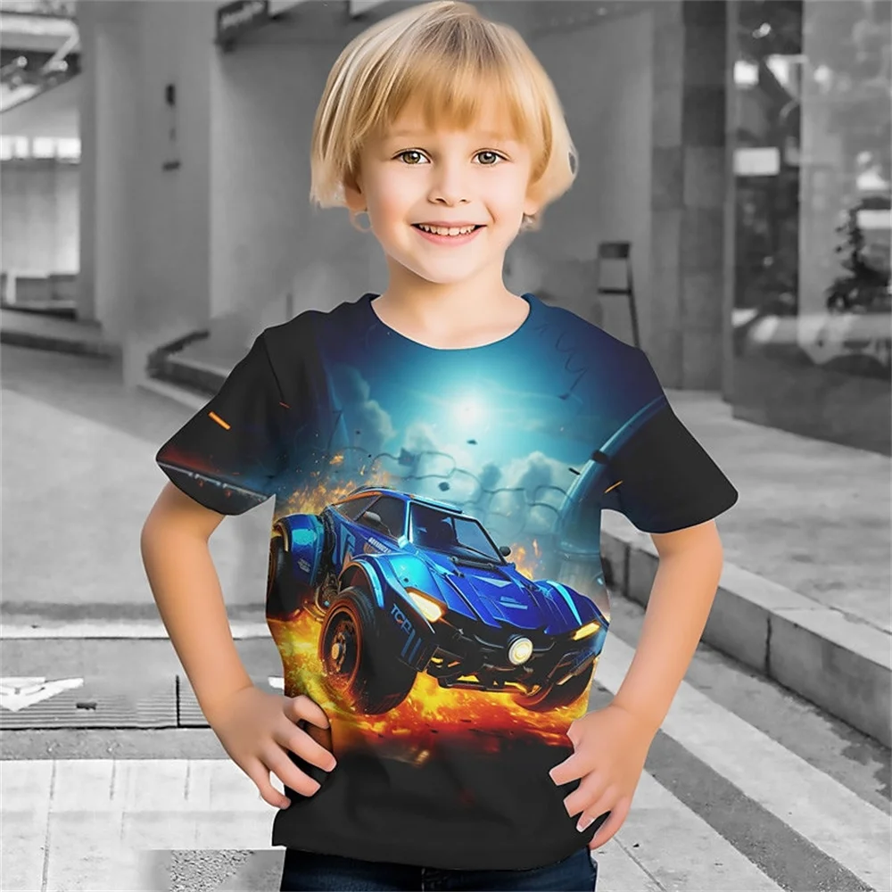 2025 Retro Motorcycle 3d Printed T Shirt Kids Children Birthday Tshirts Baby Clothes Boys Girls Casual T-Shirts Top Tee Summer