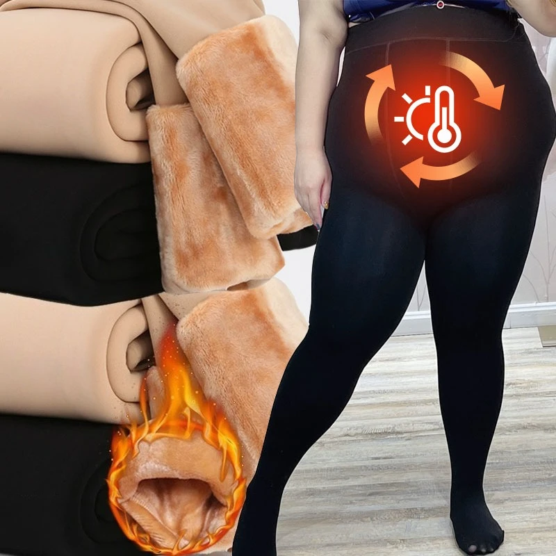 2025 nuevas medias térmicas medias de lana para mujer pantimedias cálidas sexis de invierno medias gruesas ajustadas pantimedias de terciopelo elástico para mujer