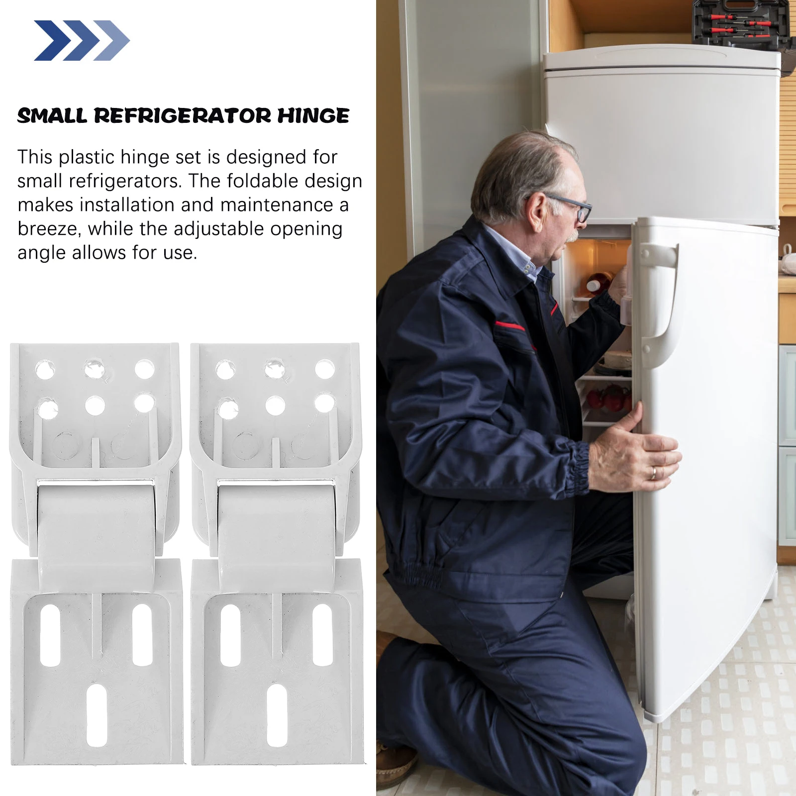 2 قطعة استبدال مفصل الثلاجة 95 ° 110 ° ملحقات الأبواب القابلة للطي، مفصلات أرجوحة الثلاجة، بلاستيك صغير عالمي #2