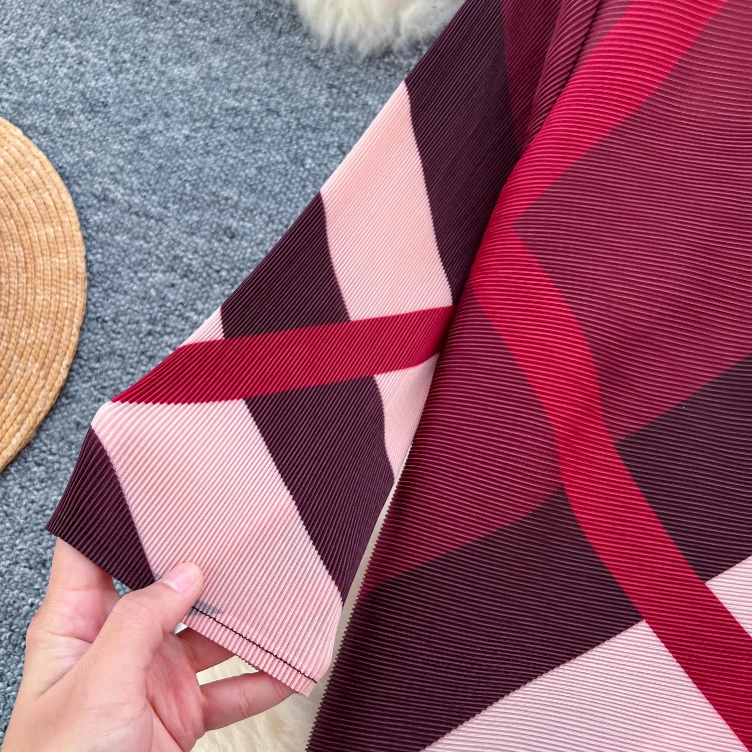 Ata Yake-Robe chemise plissée à rayures pour femme, col rabattu, commande haute, surdimensionnée, mi-longue, robe de soirée, vêtements féminins éducatifs