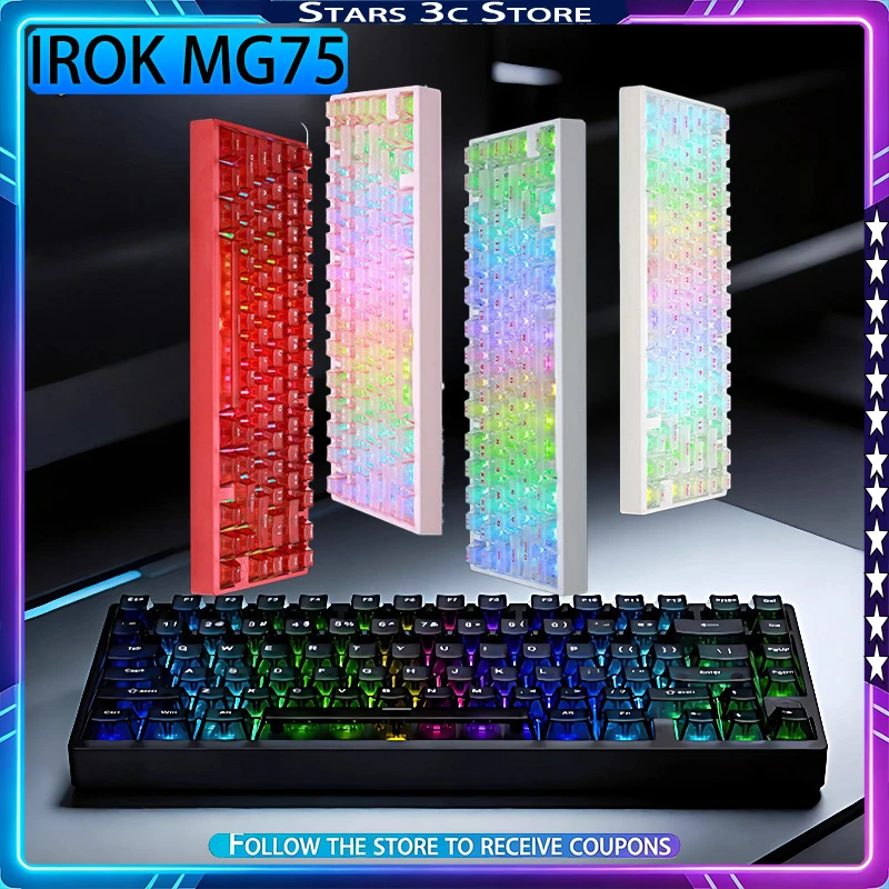 IROK MG75 Series CNC Magnetic Axis Mechanical Keyboard Quick-Release Gasket Mount Structure Low Latency Gaming Keyboard