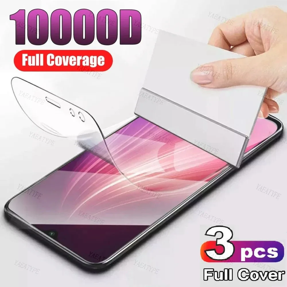 Film hydrogel protecteur d'écran pour Samsung Galaxy, 3 pièces, pour modèles horizon A7 2018 A8 Star Lite A8s A9s A9 Pro 2019 XCover 4s 4 5 6 3