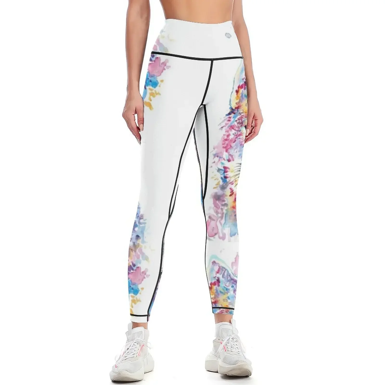 

colourful wolf canvas Leggings trousers Women's high waist Sports female Sports pants woman Womens Leggings