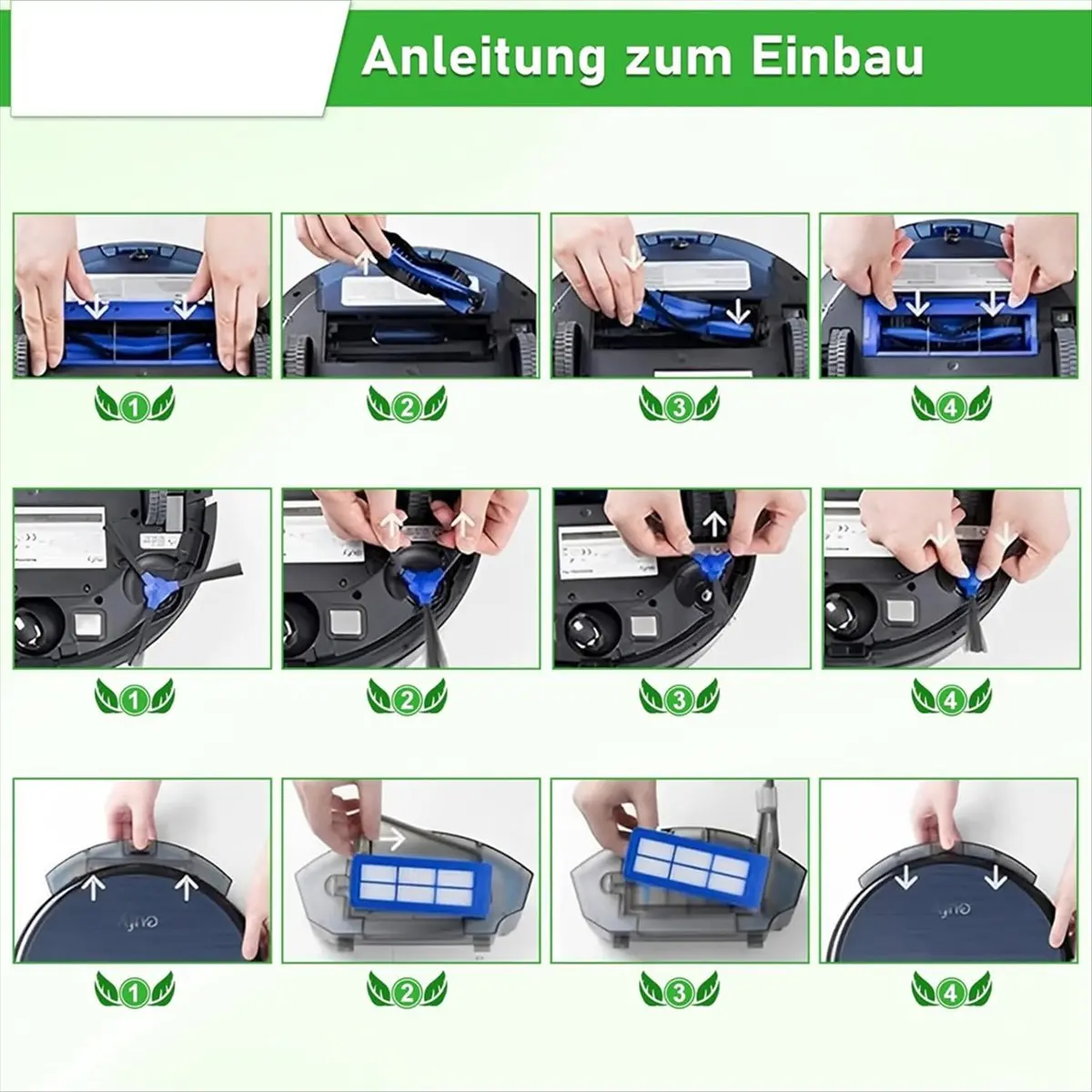 

Комплект запасных частей ABPO для роботов-пылесосов Eufy RoboVac 11S Max, 15C Max, 30C Max, G30 Edge и G10 Hybrid