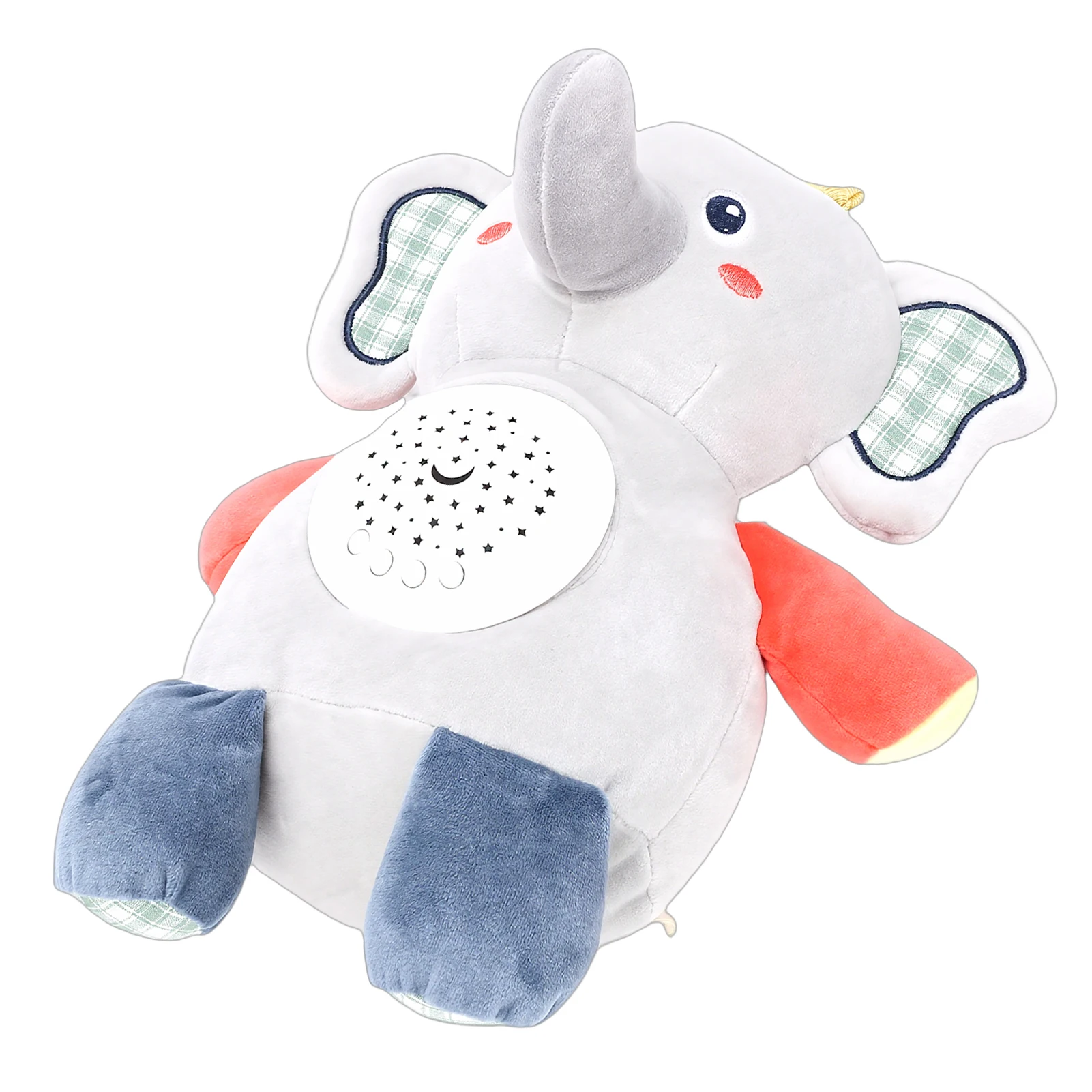 دمية فيل ناعمة محشوة مع صوت وضوء وموسيقى، مساعد على نوم الأطفال، دمية فيل مهدئة