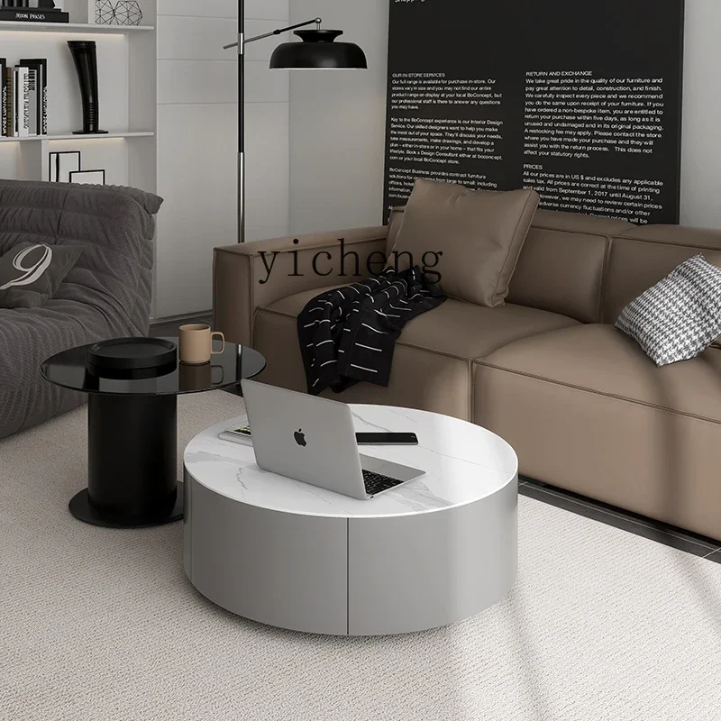 TQH leather sofa modern simple Italian designer combination sofa wide armrest tofu block fabric sofa