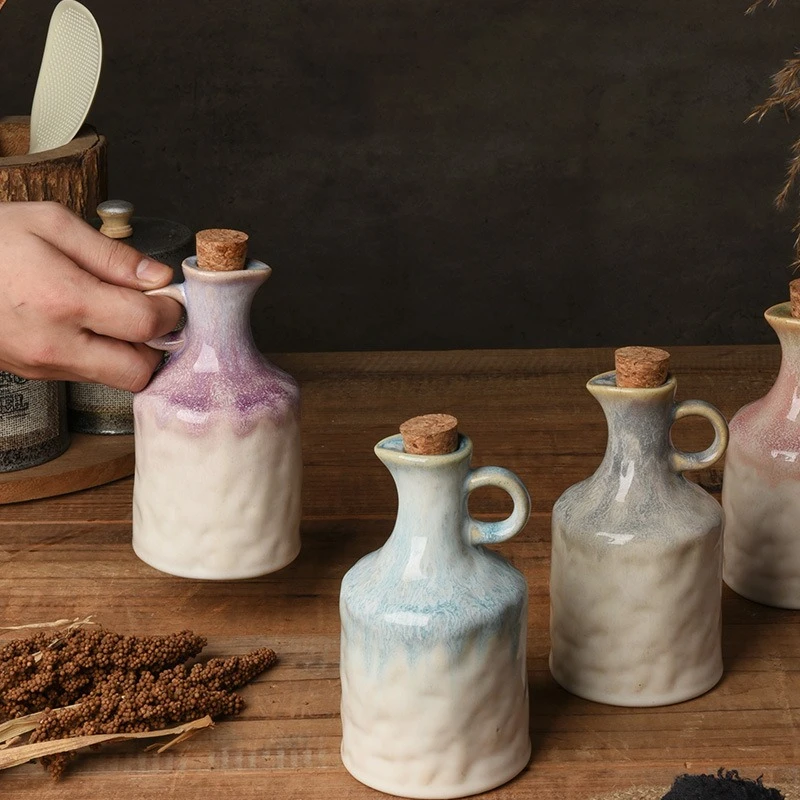 Ceramic Seasoning Jars Oiler Spice Jar Seasoning Tool Salt Shaker Creative Home Kitchen Retro Olive Oil Bottles Spice Containers